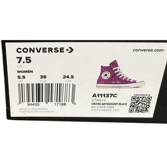 Converse Ctas Hi top shoes women's Orchid Abyss Size 7.5 Athletic - Picture 5 of 6
